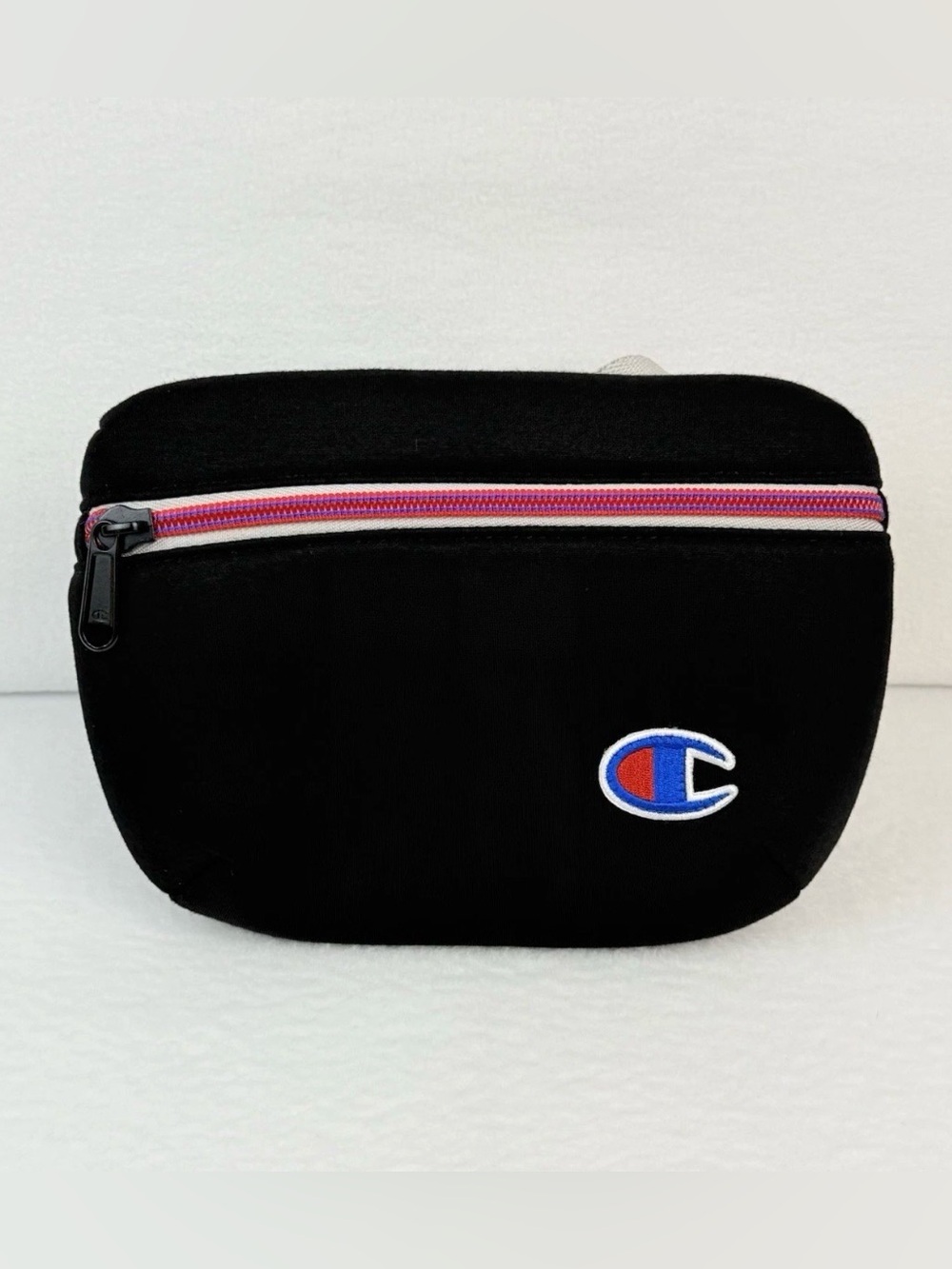Champion Black Waist Pack Fanny Pack Belt Bag Adjustable Logo Zip Pockets Unisex
